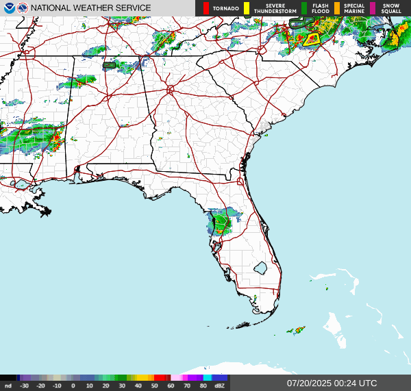Weather radar map